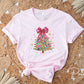 Christmas DTF Transfers, Ready to Press, T-shirt Transfers, Heat Transfer, Direct to Film, Brushstroke, Faux Glitter Coquette Christmas Tree