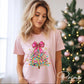 Christmas DTF Transfers, Ready to Press, T-shirt Transfers, Heat Transfer, Direct to Film, Brushstroke, Faux Glitter Coquette Christmas Tree