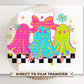 Halloween DTF Transfer, Ready to Press, T-shirt Transfers, Heat Transfer, Direct to Film, Trendy, Trick or Treat, Coquette Neon Girly Ghost