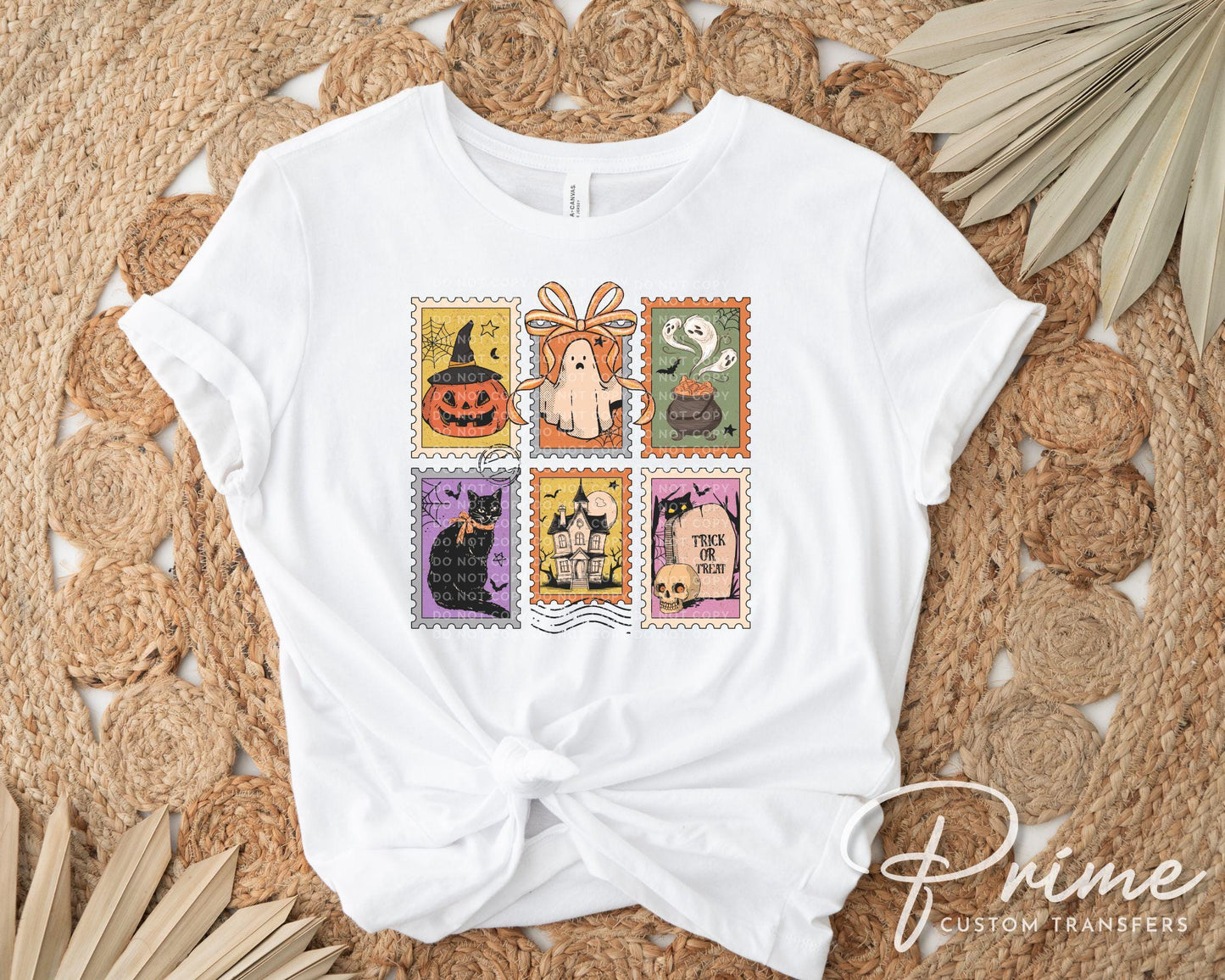 Halloween DTF Transfer, Ready to Press, T-shirt Transfers, Heat Transfer, Direct to Film, Trendy, Cat, Ghost, Fall, Bow, Coquette Spooky