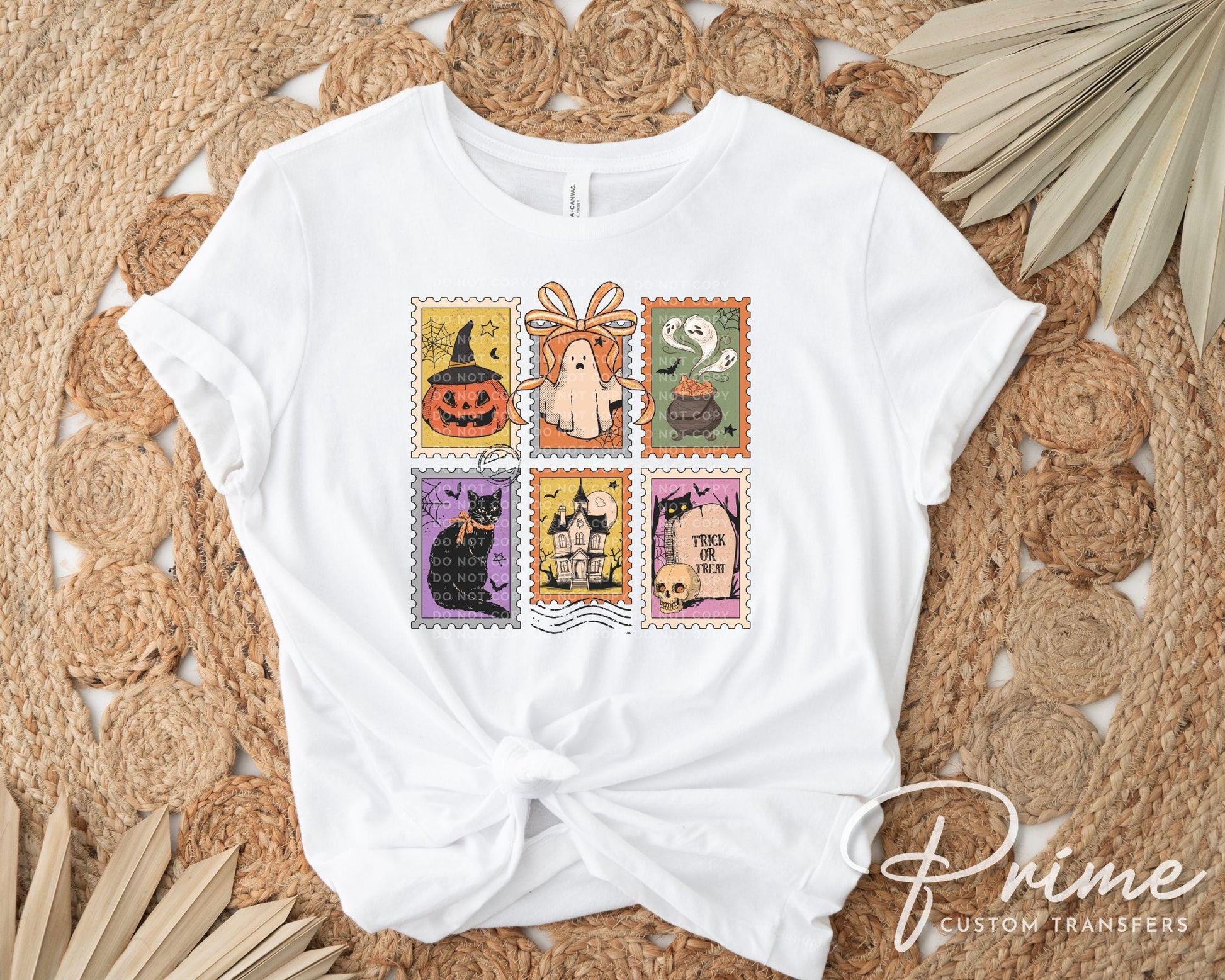 Halloween DTF Transfer, Ready to Press, T-shirt Transfers, Heat Transfer, Direct to Film, Trendy, Cat, Ghost, Fall, Bow, Coquette Spooky