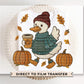 Autumn Goose DTF Transfer, Ready to Press, Transfer, Heat Transfer, Direct to Film, Leaves, Pumpkins, Fall, Trendy Faux Embroidery, Coquette