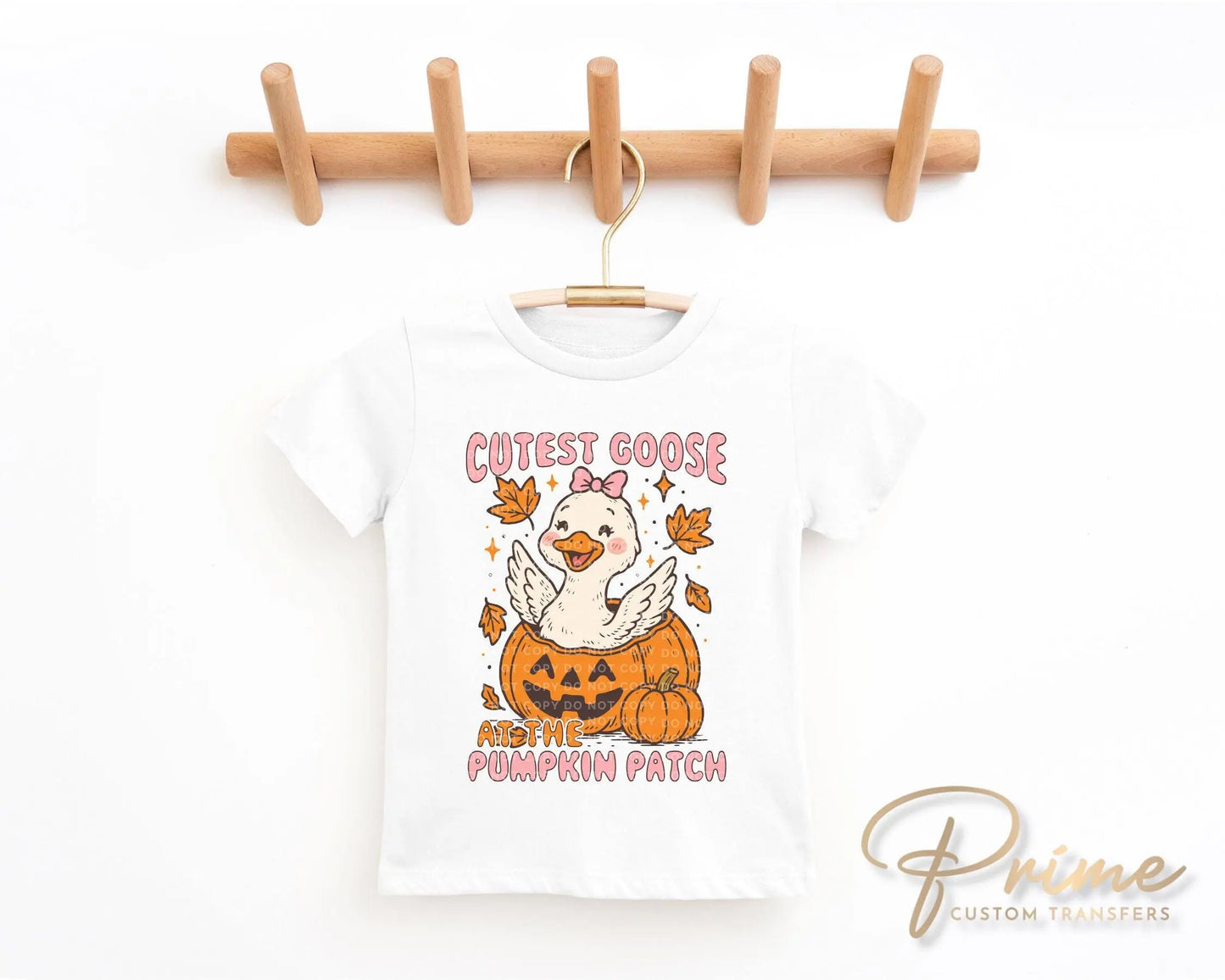 Fall DTF Transfer, Ready to Press, Heat Transfer, Direct to Film, Halloween, Trendy, Autumn, Leaves, Cutest Goose at The Pumpkin Patch