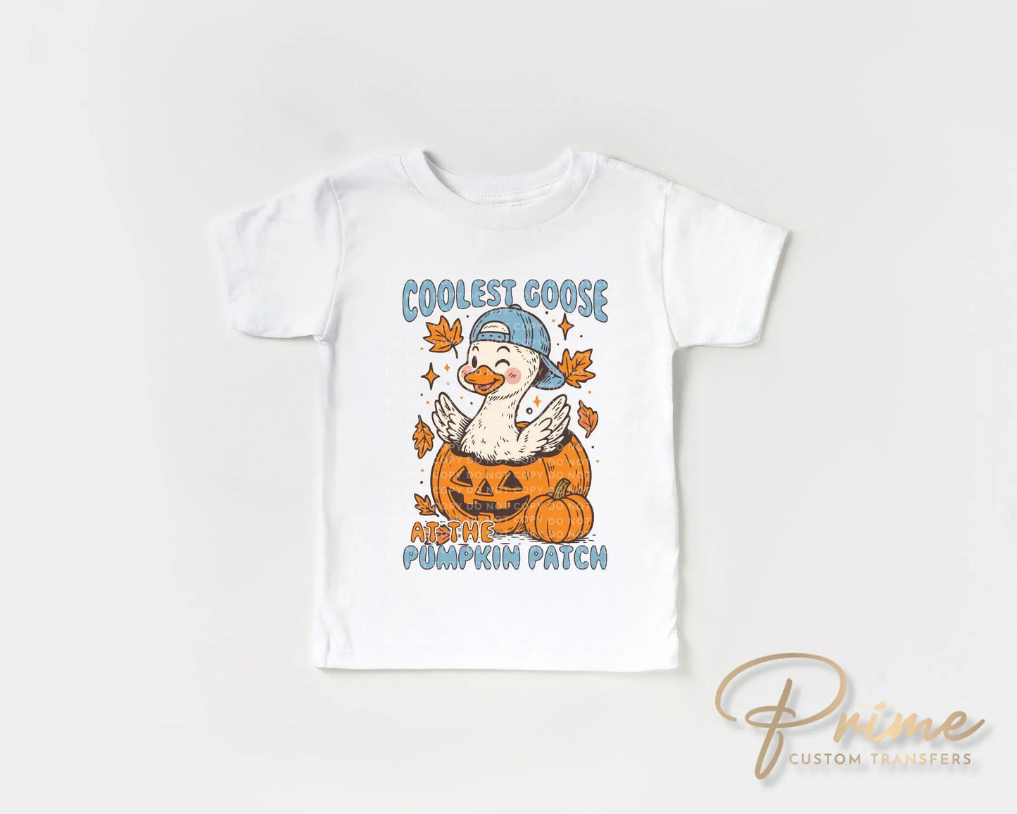 Fall DTF Transfer, Ready to Press, Heat Transfer, Direct to Film, Halloween, Trendy, Autumn, Leaves, Boy, Coolest Goose at The Pumpkin Patch