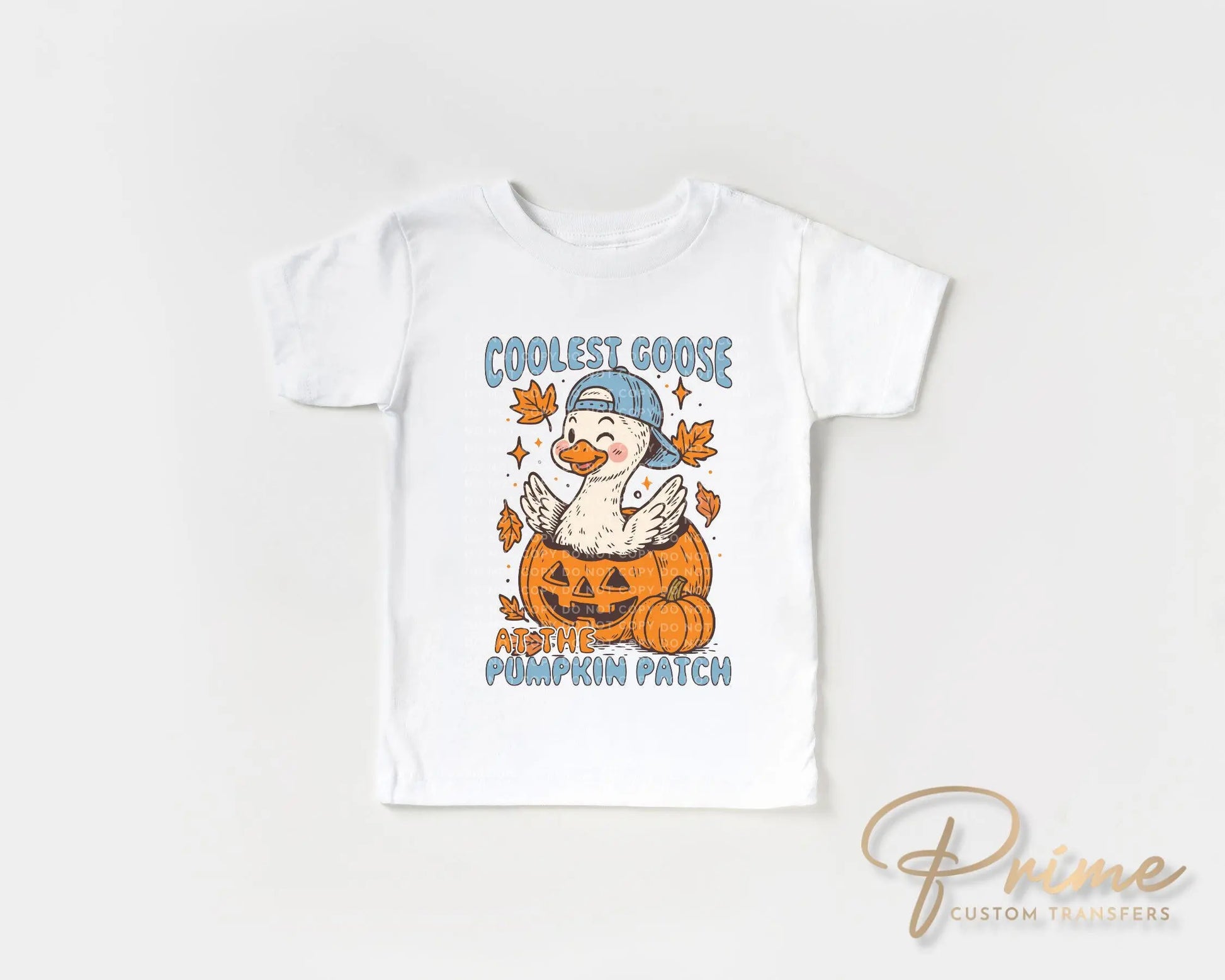 Fall DTF Transfer, Ready to Press, Heat Transfer, Direct to Film, Halloween, Trendy, Autumn, Leaves, Boy, Coolest Goose at The Pumpkin Patch