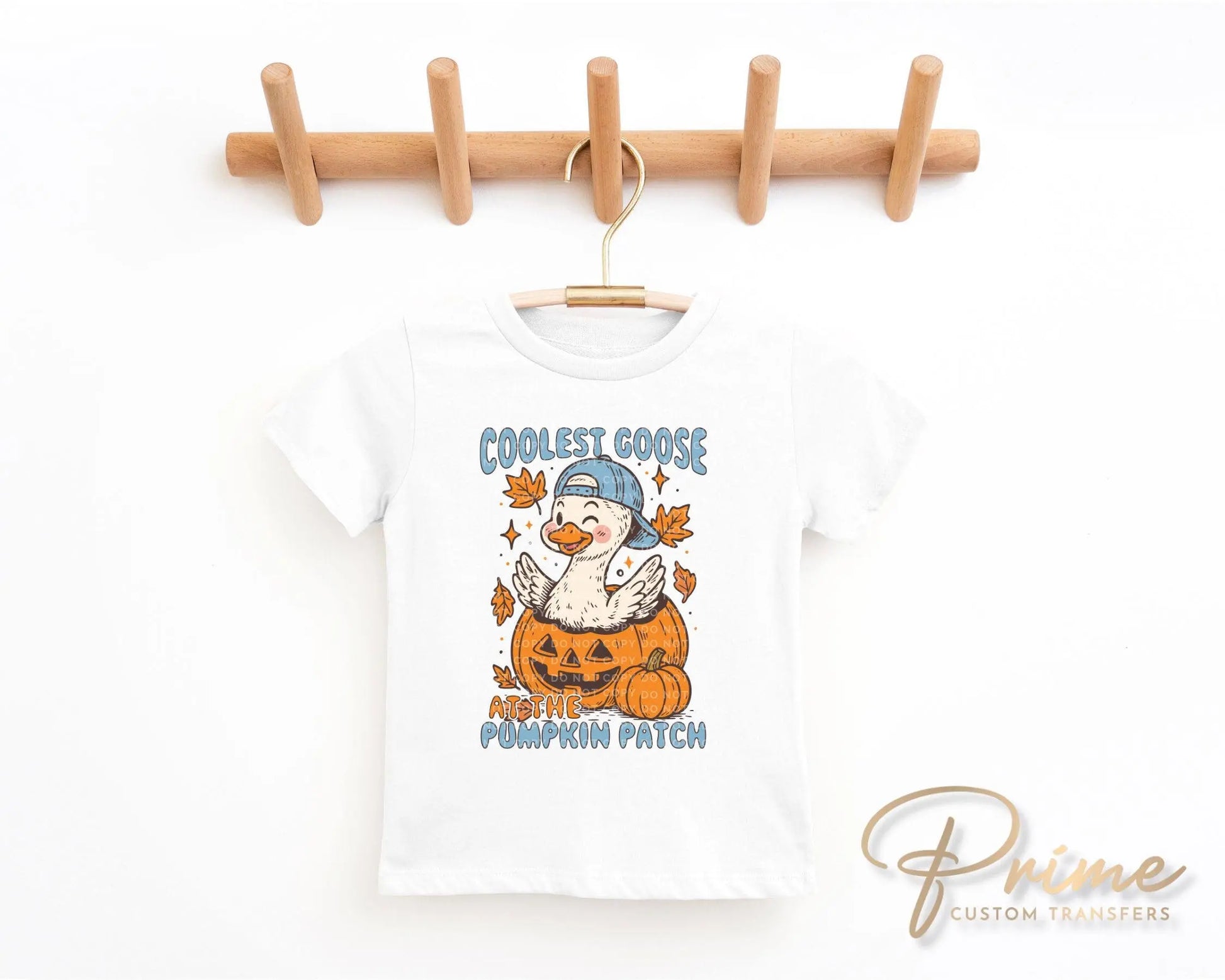 Fall DTF Transfer, Ready to Press, Heat Transfer, Direct to Film, Halloween, Trendy, Autumn, Leaves, Boy, Coolest Goose at The Pumpkin Patch