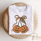Halloween DTF Transfer, Ready to Press, T-shirt Transfers, Heat Transfer, Direct to Film, Trendy, Fall, Bow, Coquette Pumpkin Cherries