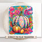 Fall DTF Transfer, Ready to Press, T-shirt Transfers, Heat Transfer, Direct to Film, Trendy, Boho, Pink, Autumn Coquette Neon Floral Pumpkin