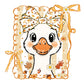 Coquette Autumn Goose DTF Transfer, Ready to Press, Heat Transfer, Direct to Film, Halloween, Trendy, Leaves, Bow, Girly, Pumpkins, Fall