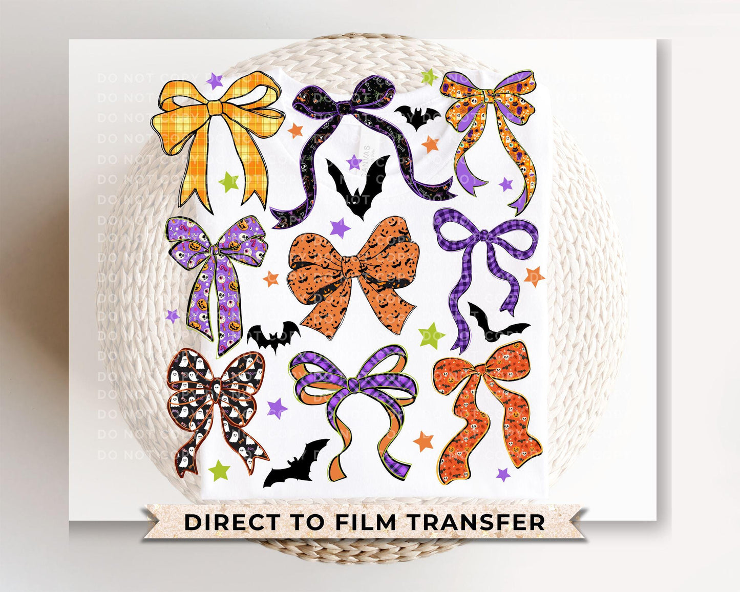 Fall DTF Transfers, Ready to Press, T-shirt Transfers, Heat Transfer, Direct to Film, Trendy, Spooky Season, Autumn, Coquette Halloween Bows