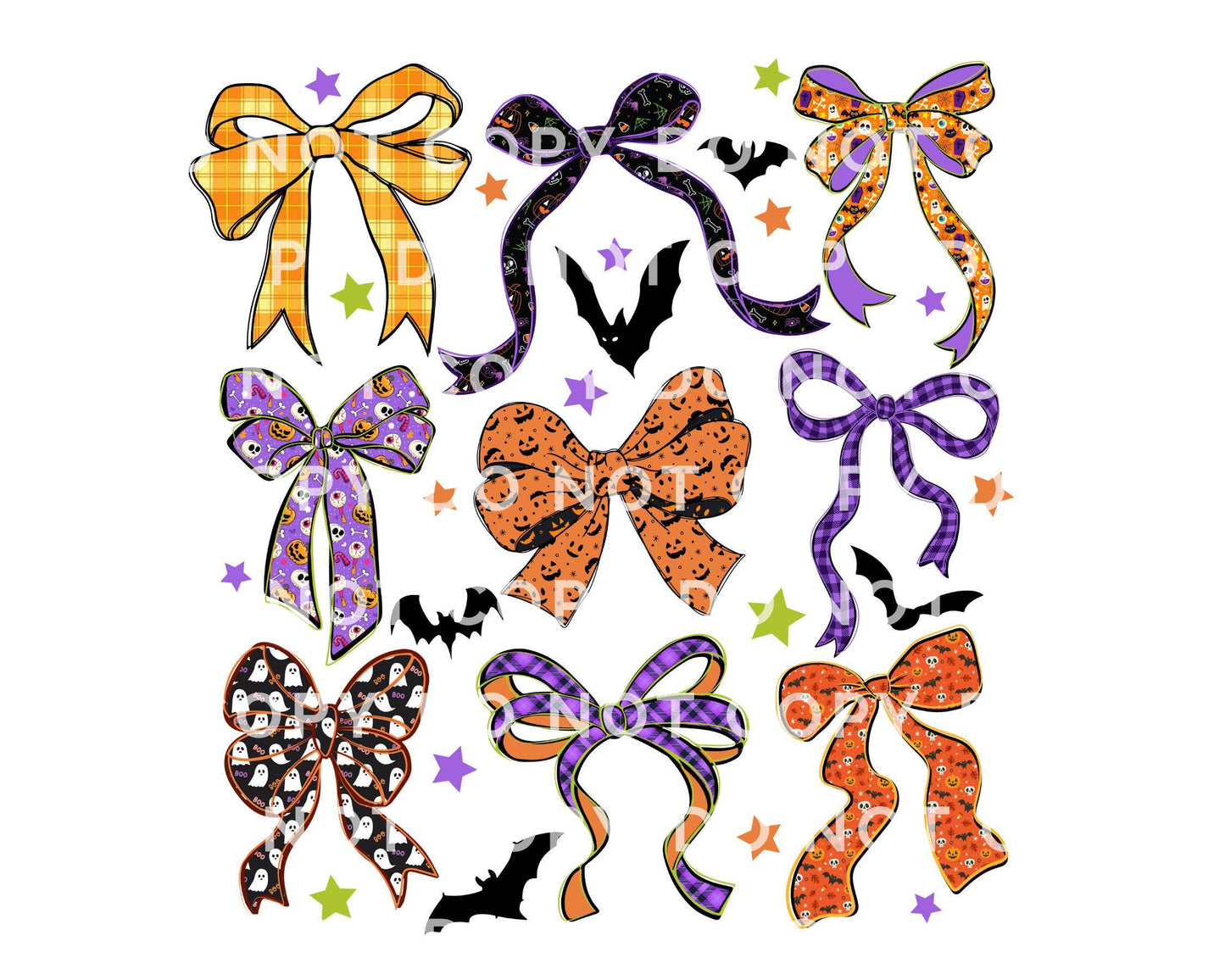 Fall DTF Transfers, Ready to Press, T-shirt Transfers, Heat Transfer, Direct to Film, Trendy, Spooky Season, Autumn, Coquette Halloween Bows