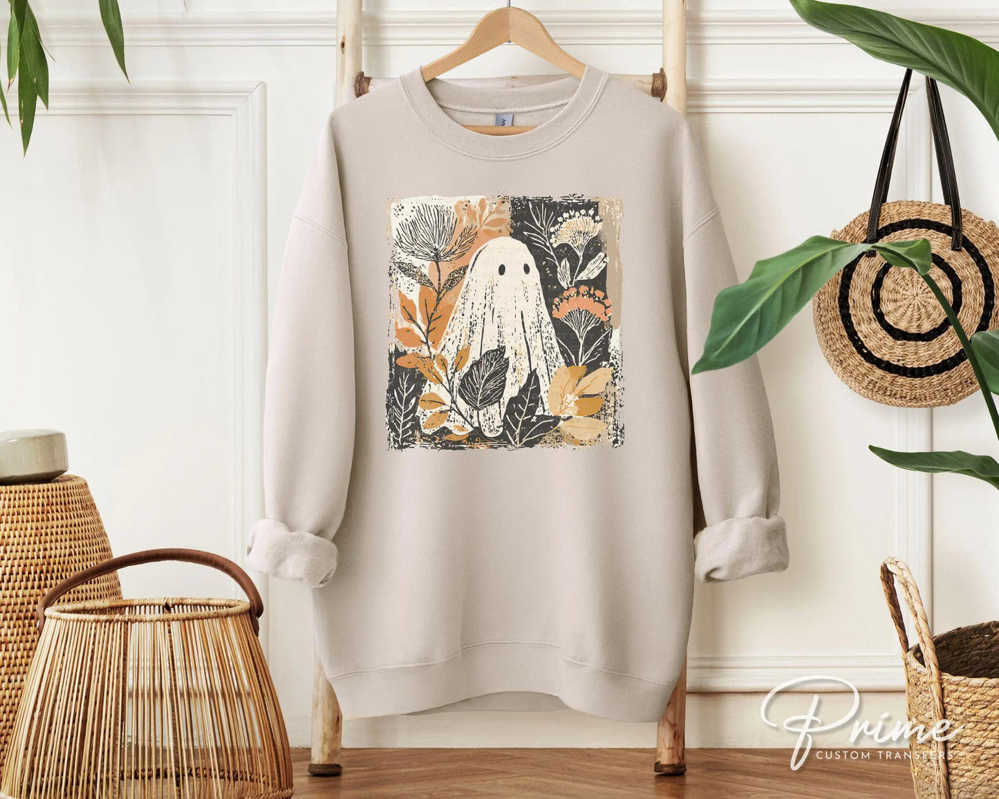 Halloween DTF Transfers, Ready to Press, T-shirt Transfers, Heat Transfer, Direct to Film, Popular, Trendy, Fall, Floral, Autumn Boho Ghost
