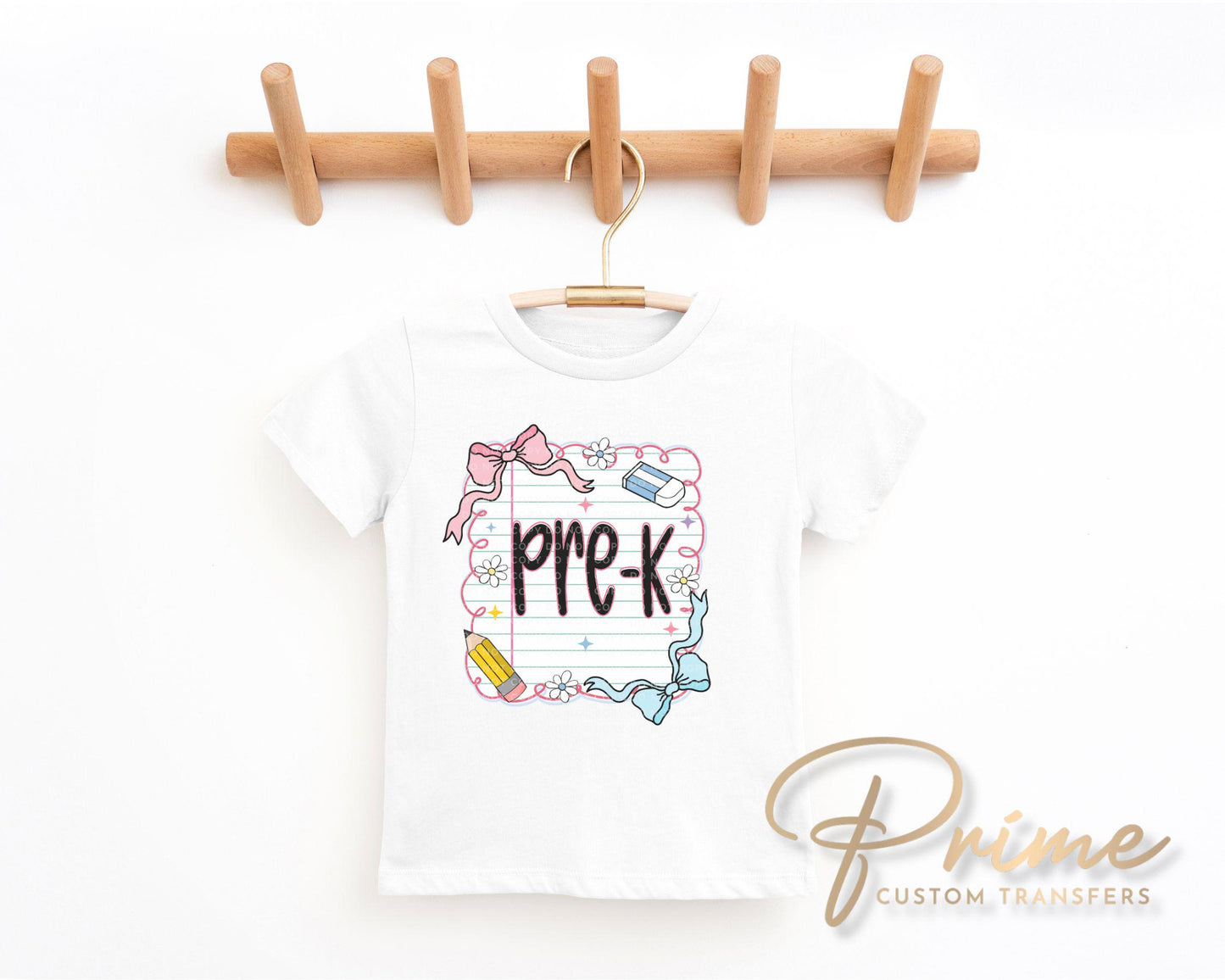 Back to School DTF Transfer, Ready to Press, T-shirt Transfer, Heat Transfer, Direct to Film, Preschool, Coquette First Day Of School, Pre-K