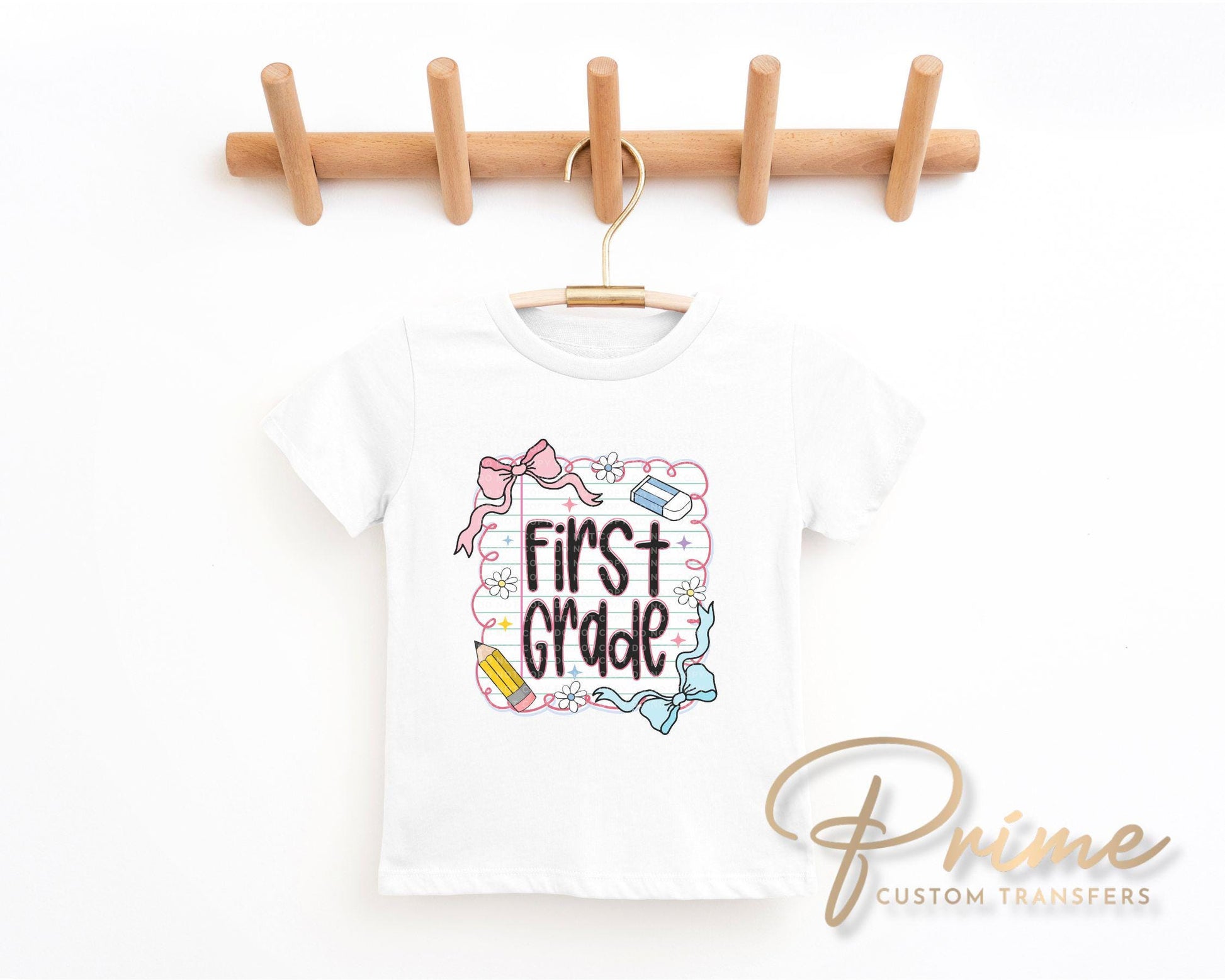 Back to School DTF Transfer, Ready to Press, T-shirt Transfer, Heat Transfer, Direct to Film, Coquette First Day Of School, First Grade