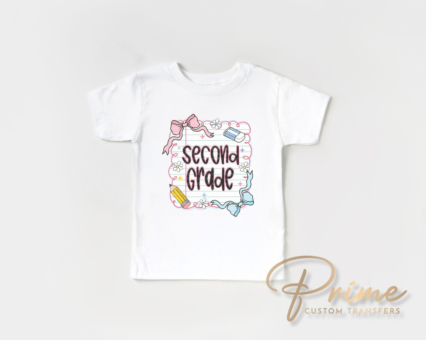 Back to School DTF Transfer, Ready to Press, T-shirt Transfer, Heat Transfer, Direct to Film, Coquette First Day Of School, Second Grade