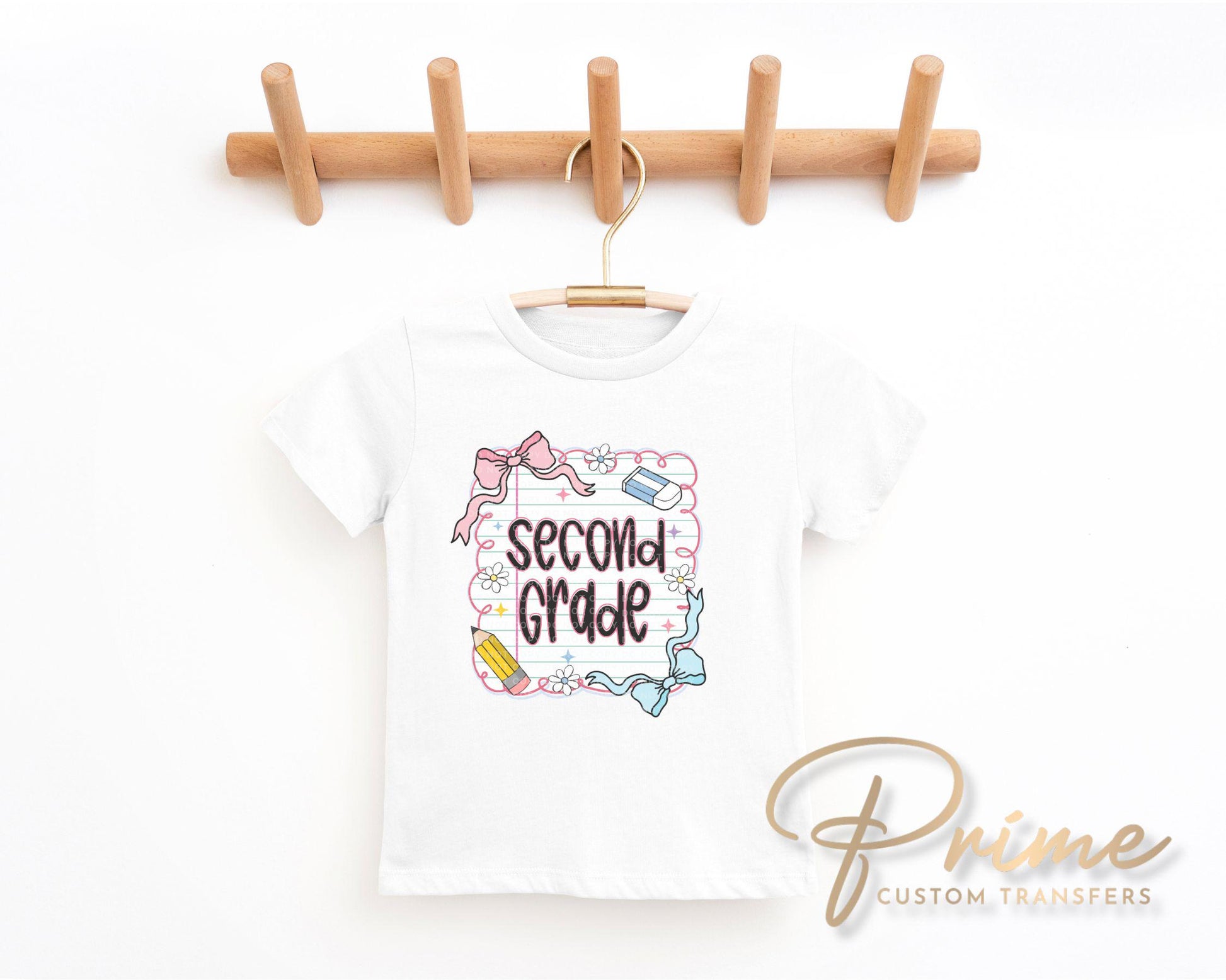 Back to School DTF Transfer, Ready to Press, T-shirt Transfer, Heat Transfer, Direct to Film, Coquette First Day Of School, Second Grade