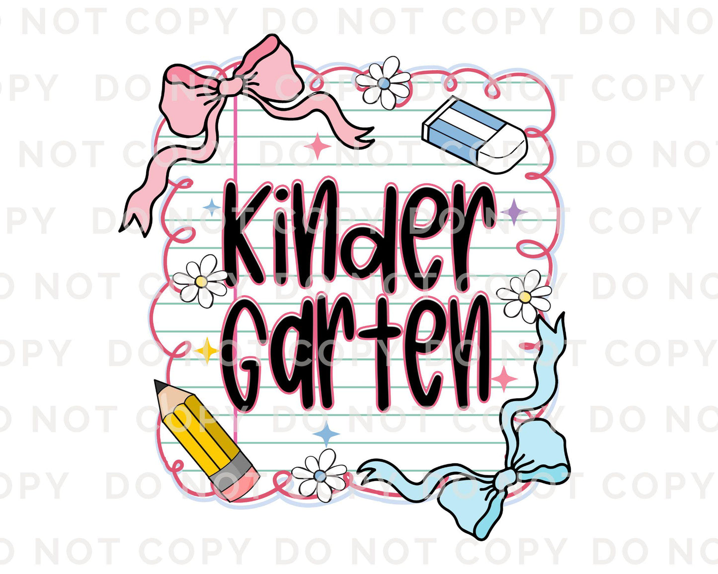 Back to School DTF Transfer, Ready to Press, T-shirt Transfer, Heat Transfer, Direct to Film, First Day Of School, Coquette Kindergarten