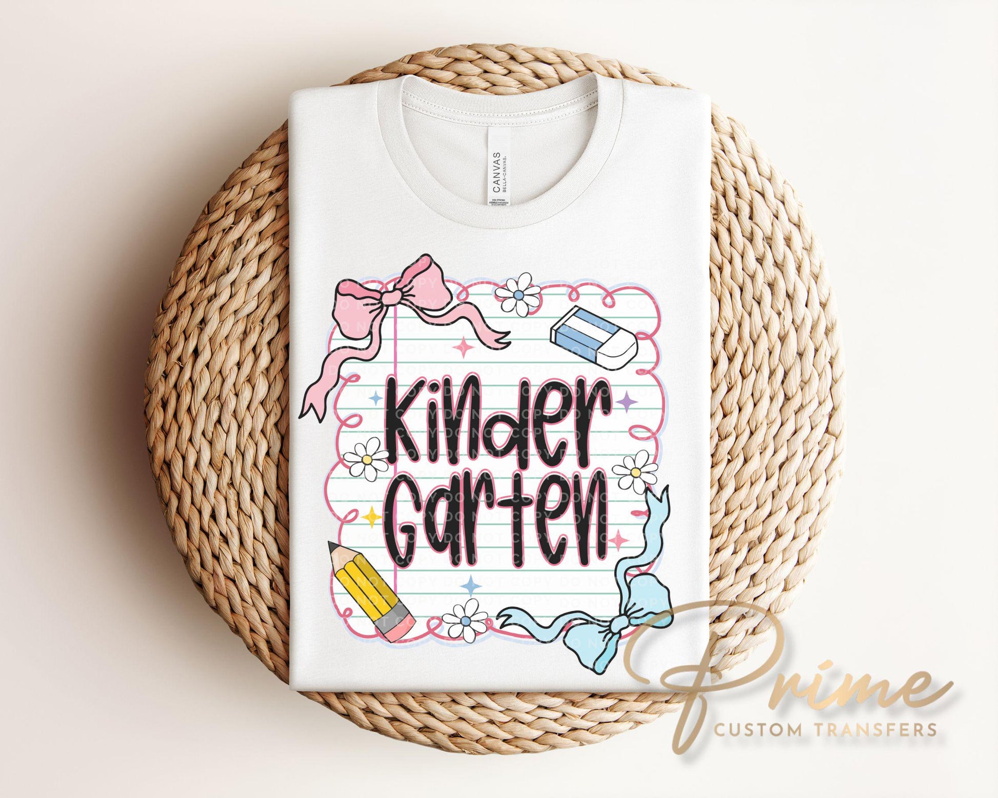 Back to School DTF Transfer, Ready to Press, T-shirt Transfer, Heat Transfer, Direct to Film, First Day Of School, Coquette Kindergarten