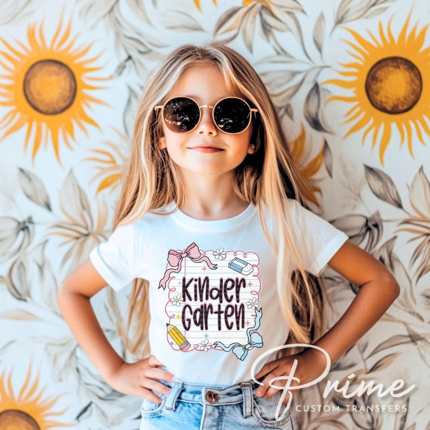 Back to School DTF Transfer, Ready to Press, T-shirt Transfer, Heat Transfer, Direct to Film, First Day Of School, Coquette Kindergarten