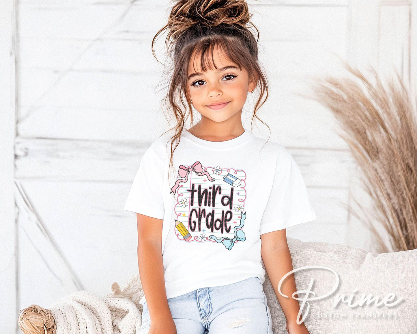 Back to School DTF Transfer, Ready to Press, T-shirt Transfer, Heat Transfer, Direct to Film, First Day Of School, Coquette Third Grade