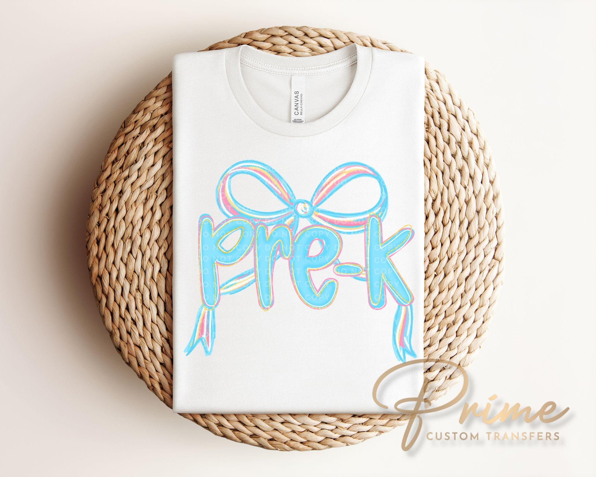 Back to School DTF Transfer, Ready to Press, T-shirt Transfer, Heat Transfer, Direct to Film, Preschool, First Day Of School, Coquette Pre-K