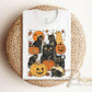Autumn Black Cat DTF Transfer, Ready to Press, Heat Transfer, Direct to Film, Halloween, Trendy, Leaves, Gothic, Pumpkins, Fall, Kittens