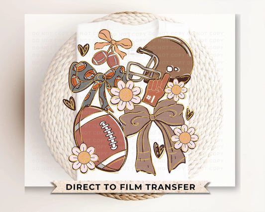 Football Coquette DTF Transfers, Ready to Press, T-shirt Transfers, Heat Transfer, Direct to Film, Sports Mom Apparel, Game Day, Bow, Preppy
