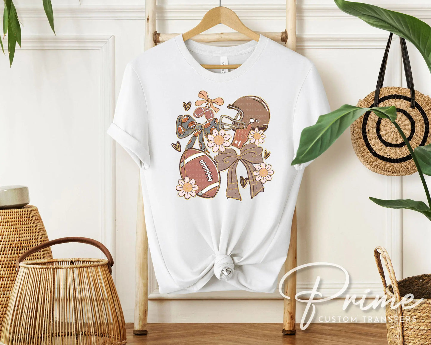 Football Coquette DTF Transfers, Ready to Press, T-shirt Transfers, Heat Transfer, Direct to Film, Sports Mom Apparel, Game Day, Bow, Preppy