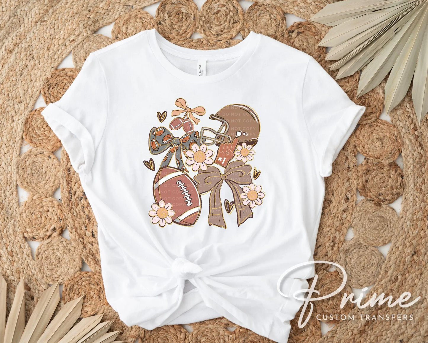 Football Coquette DTF Transfers, Ready to Press, T-shirt Transfers, Heat Transfer, Direct to Film, Sports Mom Apparel, Game Day, Bow, Preppy