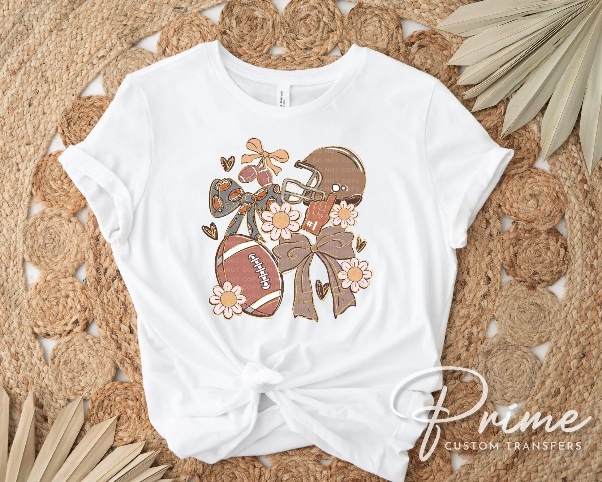 Football Coquette DTF Transfers, Ready to Press, T-shirt Transfers, Heat Transfer, Direct to Film, Sports Mom Apparel, Game Day, Bow, Preppy