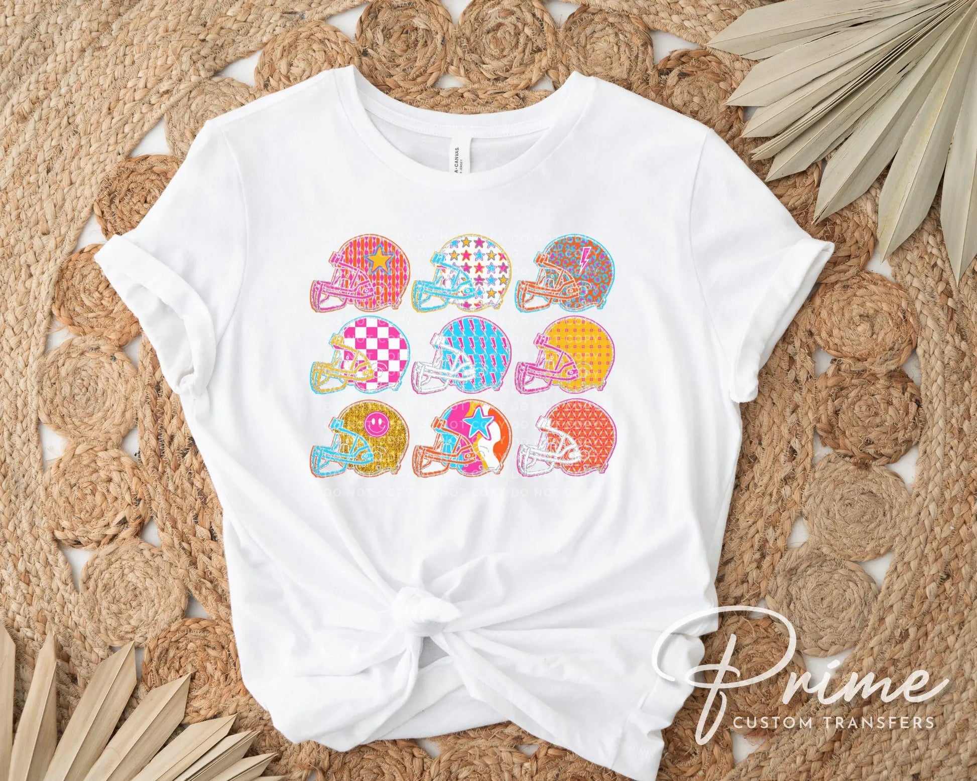 Neon Football DTF Transfer, Ready to Press, T-shirt Transfer, Heat Transfer, Direct to Film, Sports Mom Apparel, Game Day, Helmets, Colorful