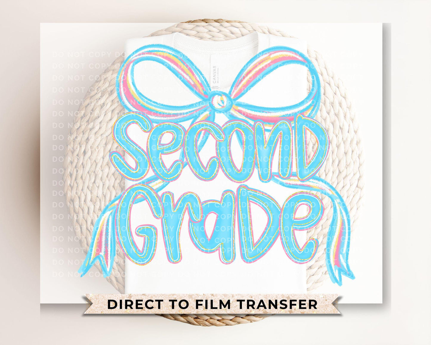Coquette Second Grade DTF Transfer, Ready to Press, T-shirt Transfer, Heat Transfer, Direct to Film, Back to School, First Day Of School