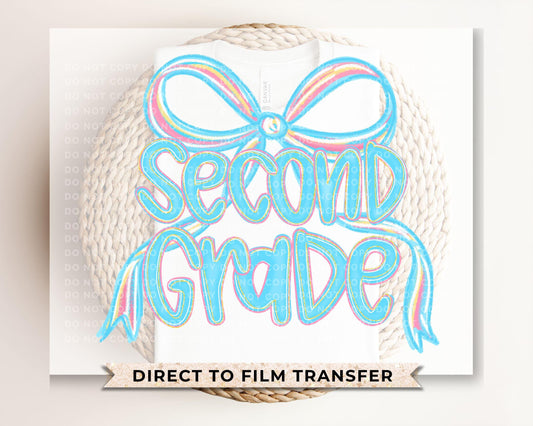 Coquette Second Grade DTF Transfer, Ready to Press, T-shirt Transfer, Heat Transfer, Direct to Film, Back to School, First Day Of School