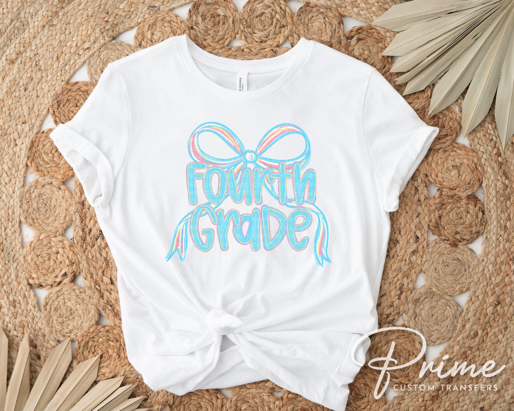 Coquette Fourth Grade DTF Transfer, Ready to Press, T-shirt Transfer, Heat Transfer, Direct to Film, First Day Of School, Back to School