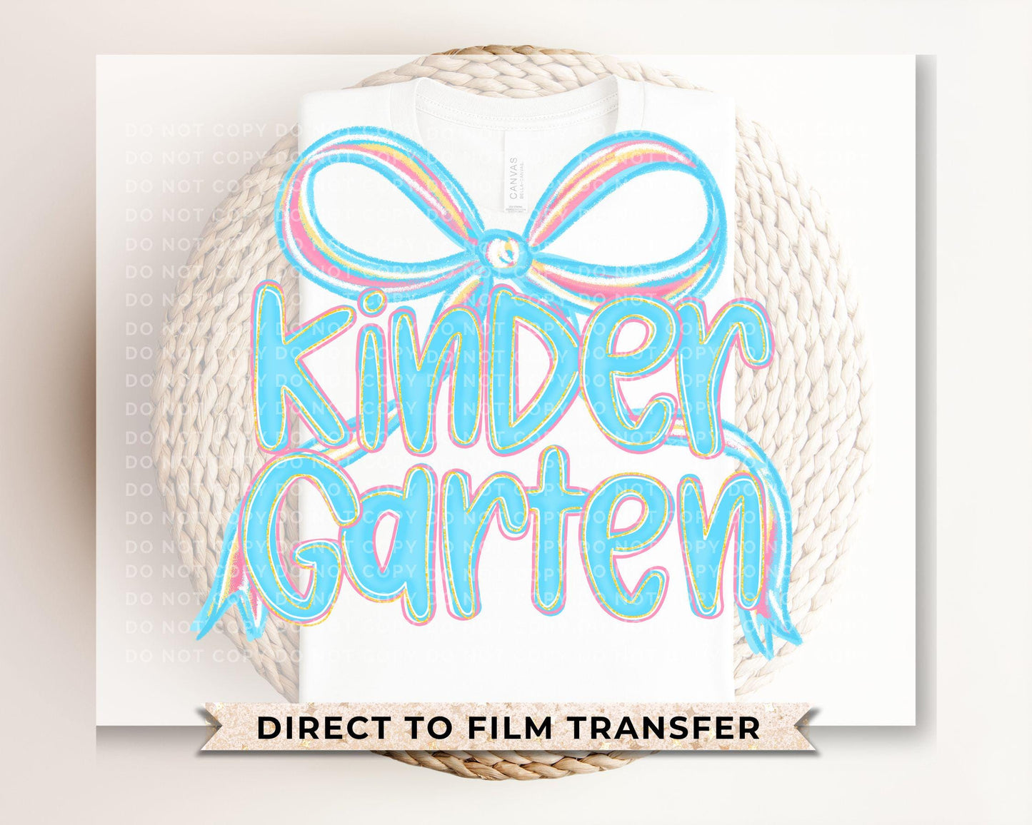 Coquette Kindergarten DTF Transfer, Ready to Press, T-shirt Transfer, Heat Transfer, Direct to Film, First Day Of School, Back to School