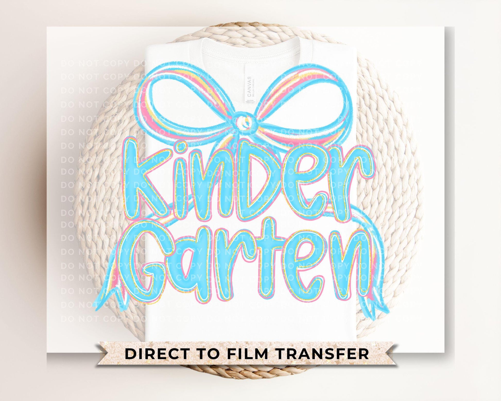 Coquette Kindergarten DTF Transfer, Ready to Press, T-shirt Transfer, Heat Transfer, Direct to Film, First Day Of School, Back to School