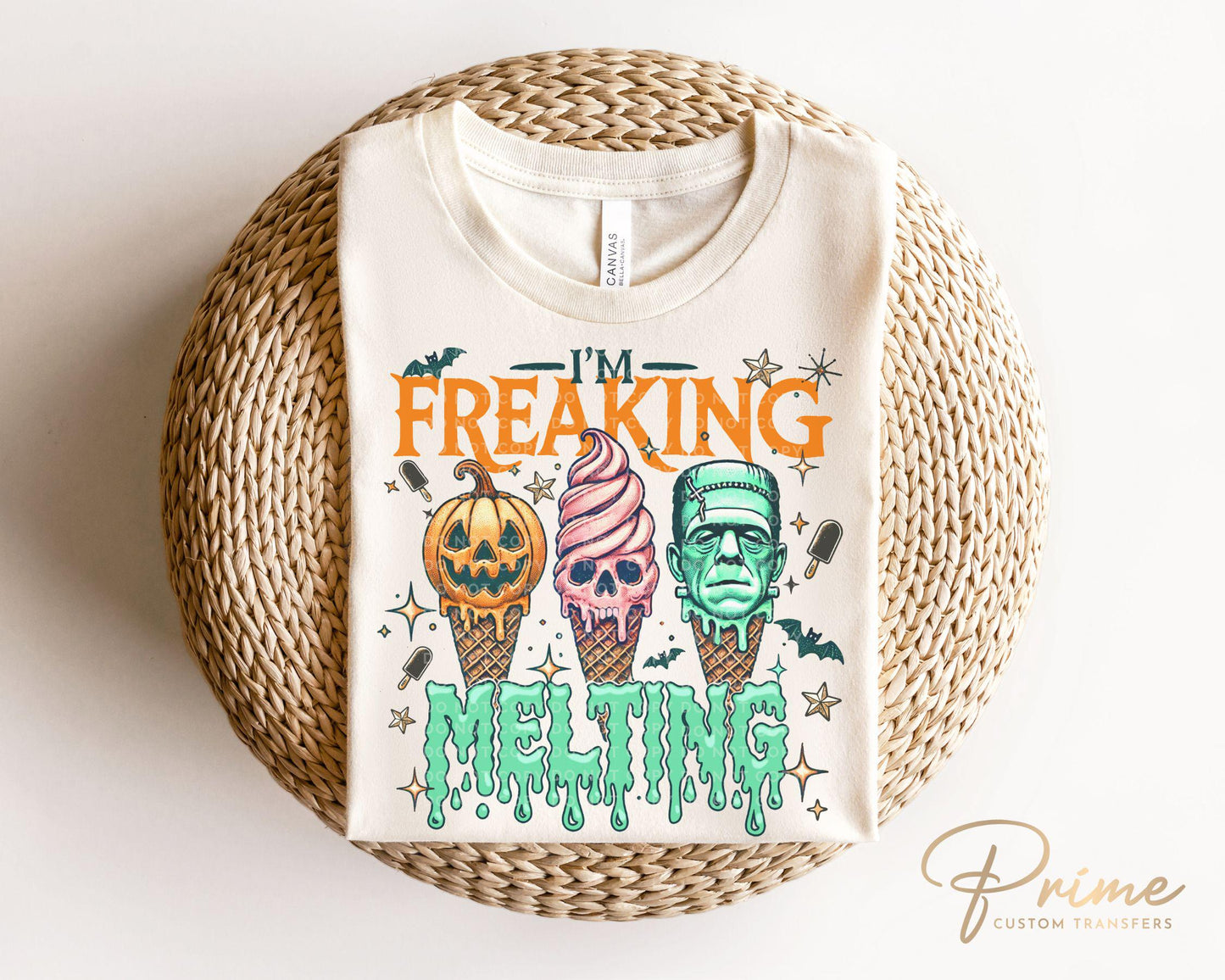 Freaking Melting DTF Transfer, T-shirt Transfer, Heat Transfer, Direct to Film, Funny, Ice cream, Popular, Trendy, Halloween, Summerween,