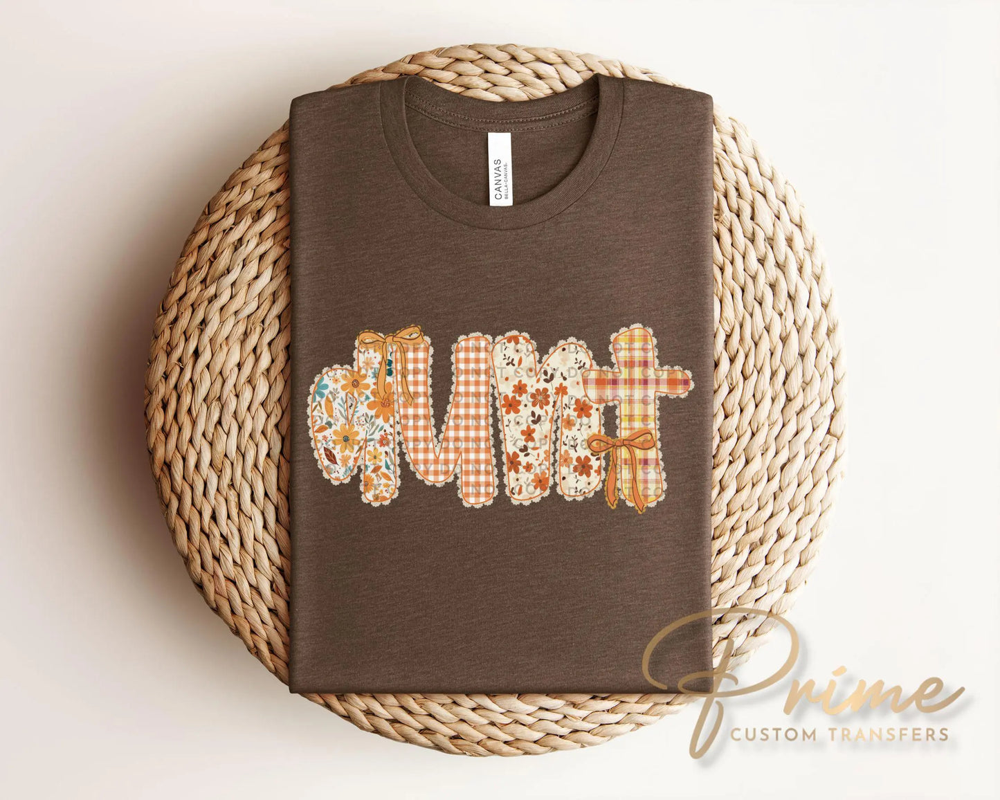 Coquette Preppy Floral Fall Aunt DTF Transfer, Ready to Press, T-shirt Transfers, Direct to Film, Lace, Ribbon, Bows, Autumn, Gift for Aunt