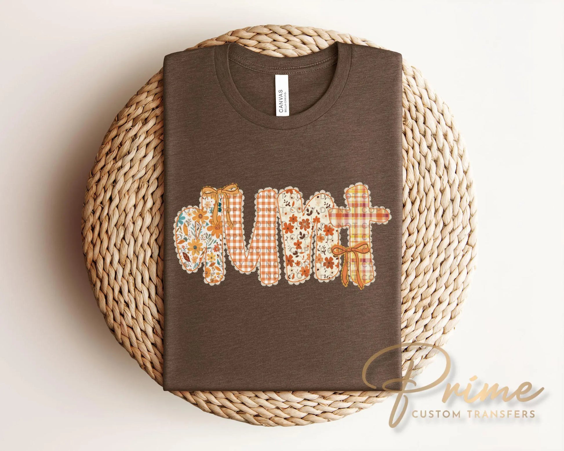 Coquette Preppy Floral Fall Aunt DTF Transfer, Ready to Press, T-shirt Transfers, Direct to Film, Lace, Ribbon, Bows, Autumn, Gift for Aunt