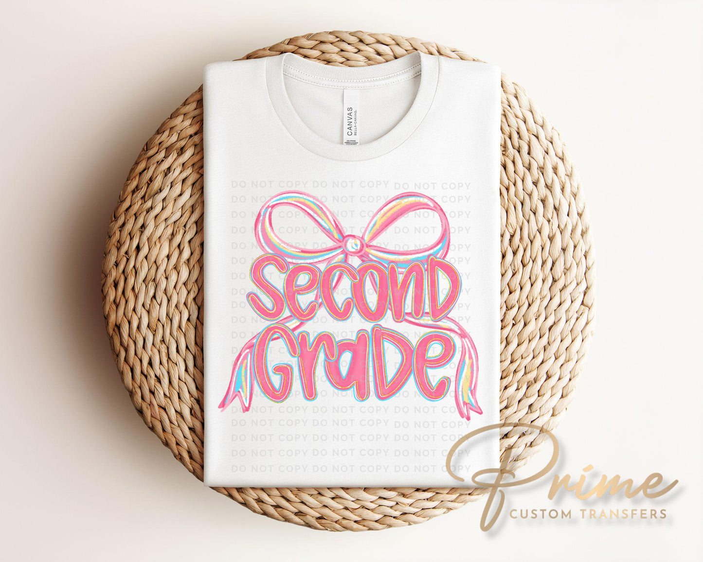 Back to School DTF Transfer, Ready to Press, T-shirt Transfer, Heat Transfer, Direct to Film, Coquette First Day Of School, Second Grade