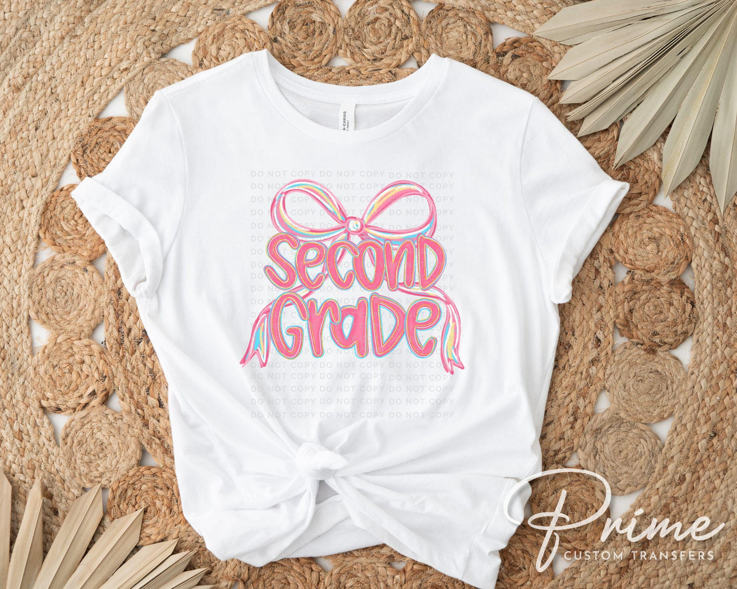 Back to School DTF Transfer, Ready to Press, T-shirt Transfer, Heat Transfer, Direct to Film, Coquette First Day Of School, Second Grade