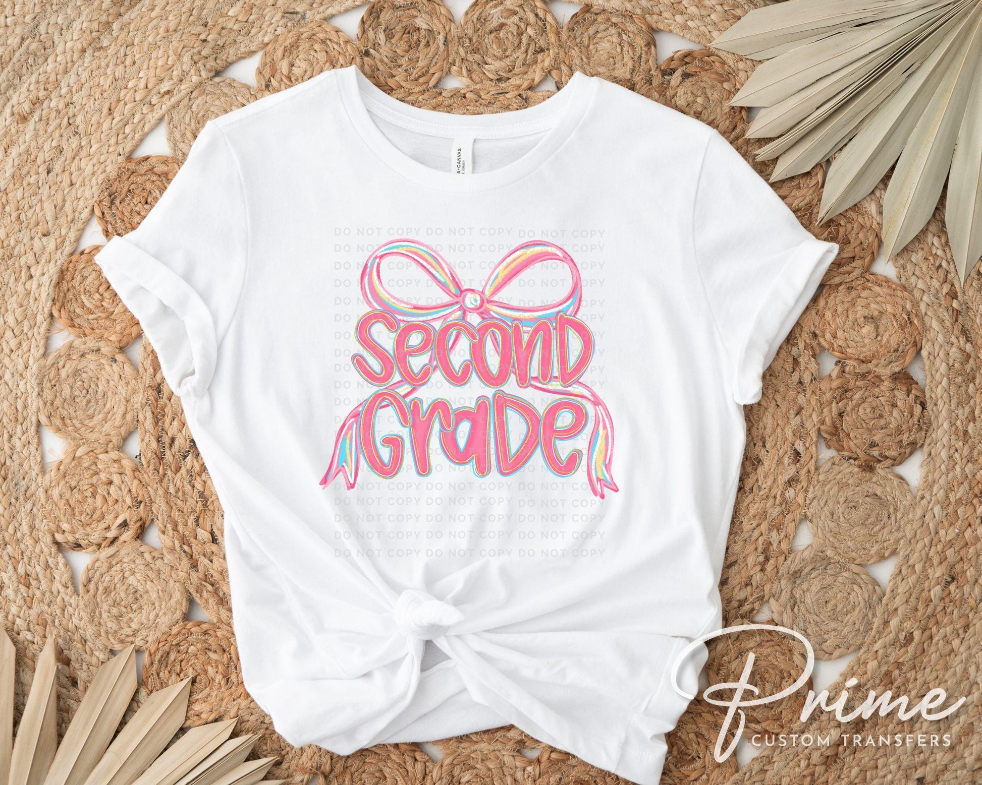 Back to School DTF Transfer, Ready to Press, T-shirt Transfer, Heat Transfer, Direct to Film, Coquette First Day Of School, Second Grade