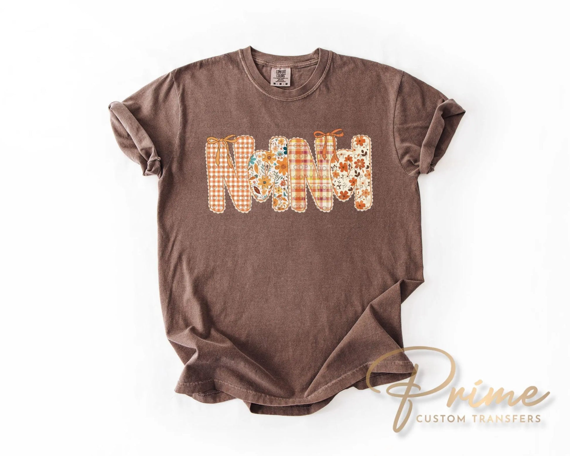 Coquette Preppy Floral Fall Nana DTF Transfer, Ready to Press, T-shirt Transfers, Direct to Film, Lace, Ribbon, Autumn, Gift for Nana