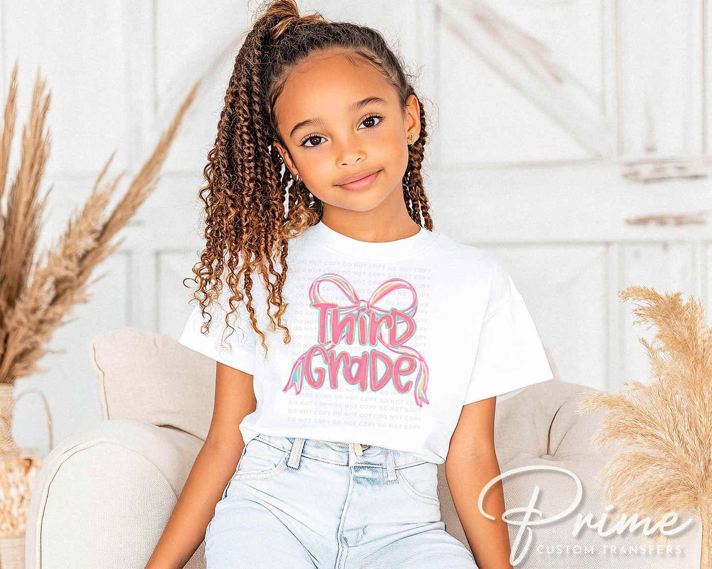 Back to School DTF Transfer, Ready to Press, T-shirt Transfer, Heat Transfer, Direct to Film, Coquette First Day Of School, Third Grade