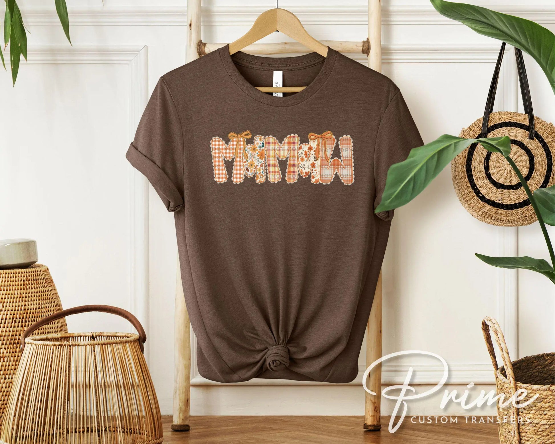 Coquette Preppy Floral Fall Mamaw DTF Transfer, Ready to Press, T-shirt Transfers, Direct to Film, Lace, Ribbon, Autumn, Gift for Mamaw