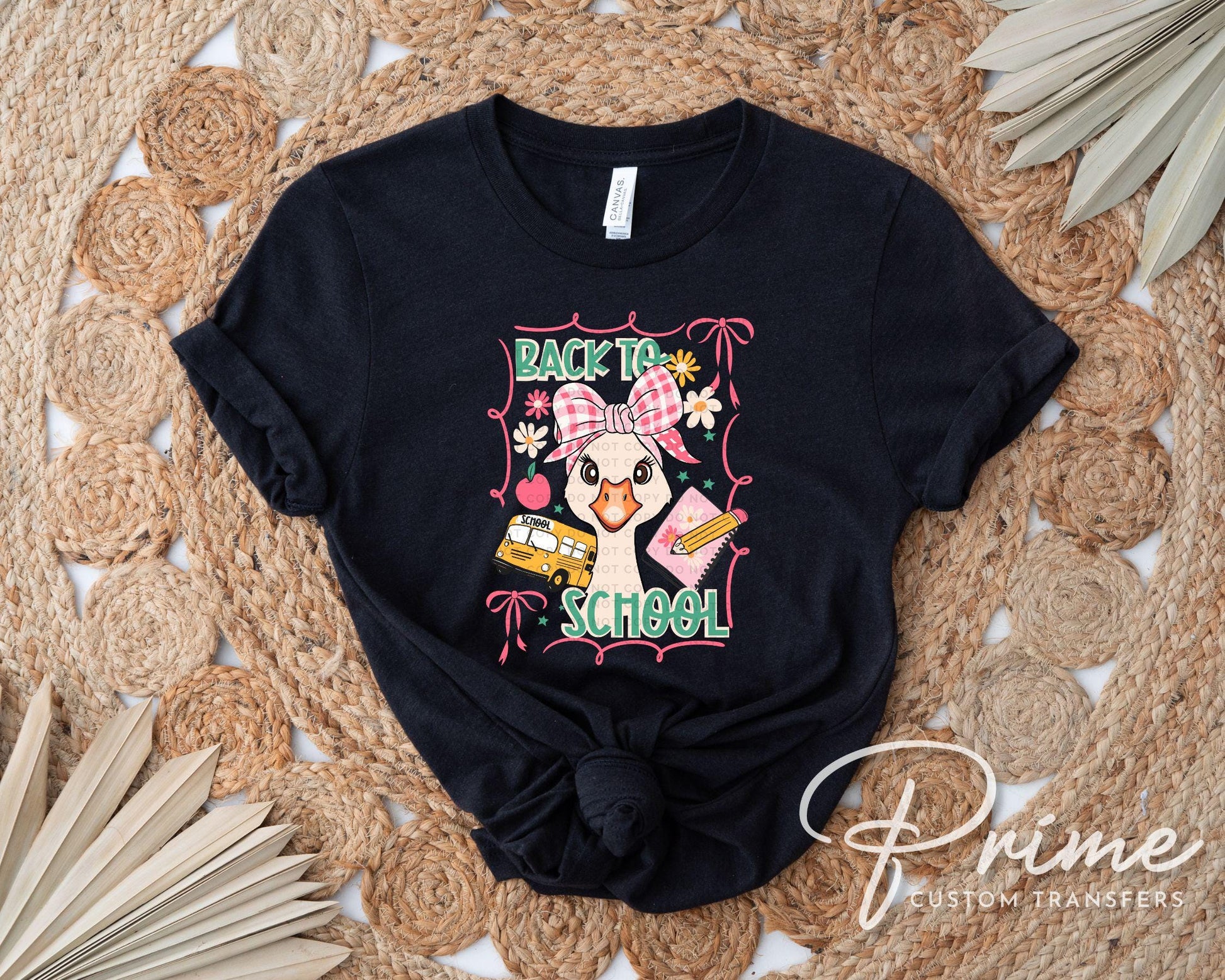 First Day of School DTF transfer, Sublimation, Heat Transfer, Ready to Press, Direct to Film, Teacher Shirt, Coquette, Back to School Goose