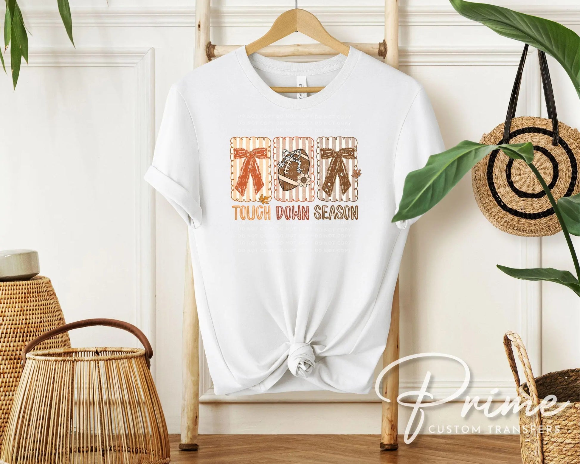 Coquette Football DTF Transfer, Ready to Press, T-shirt Transfer, Heat Transfer, Direct to Film, Game Day, Fall, Bows, Touch Down Season