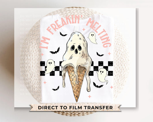 I'm Freaking Melting DTF Transfer, T-shirt Transfer, Heat Transfer, Direct to Film, Funny, Ice cream, Popular, Trendy, Halloween, Summerween