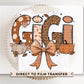 Coquette Fall Doodle Gigi DTF Transfer, Ready to Press, T-shirt Transfers, Direct to Film, Lace, Ribbon, Autumn, Pumpkin, Gift for Grandma
