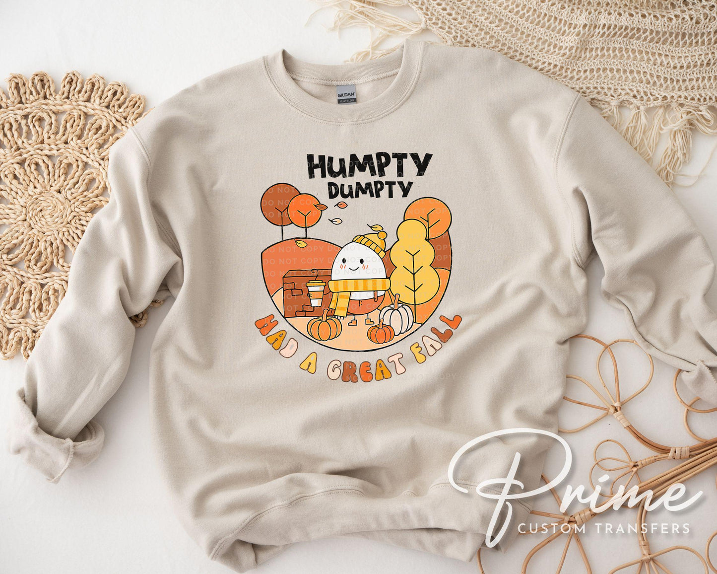 Halloween DTF Transfers, Ready to Press, T-shirt Transfers, Heat Transfer, Direct to Film, Fall, Autumn, Funny, Cute, Kids, Humpty Dumpty